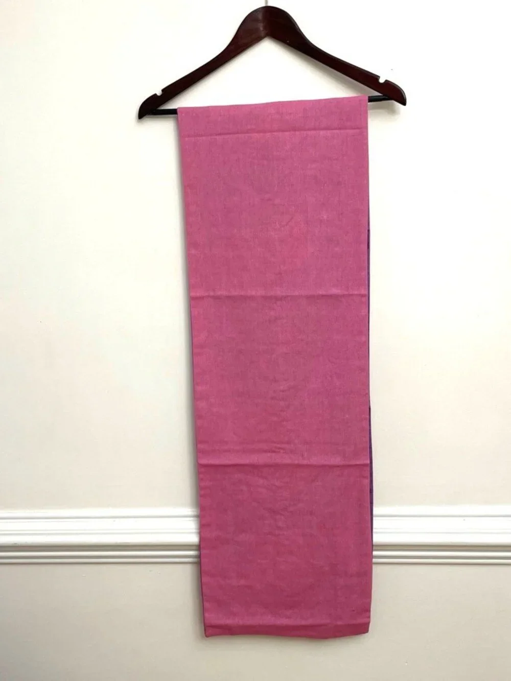 Table Runner Silk Blend‎ Patchwork Colorful Circular Pattern & Pink Reversible